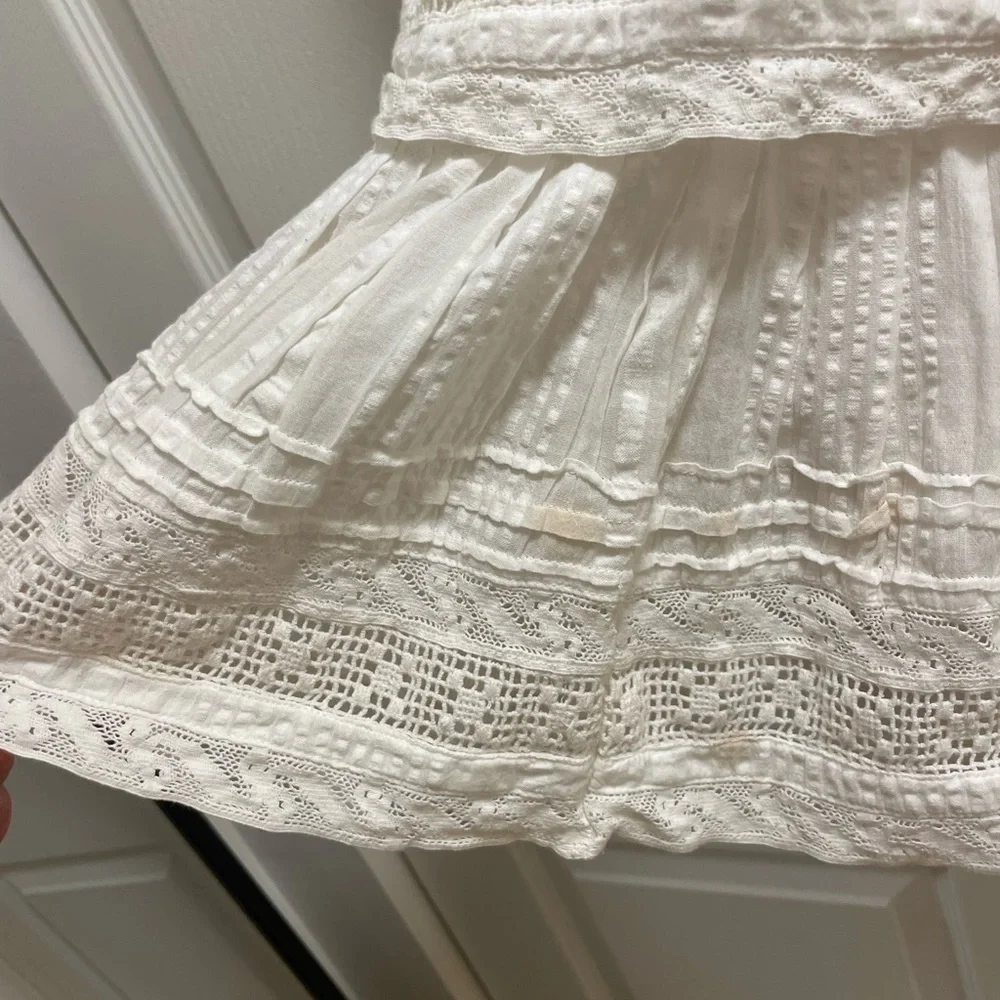 Love shack fancy Stella Mini Dress in vintage white, size L - Picture 4 of 5